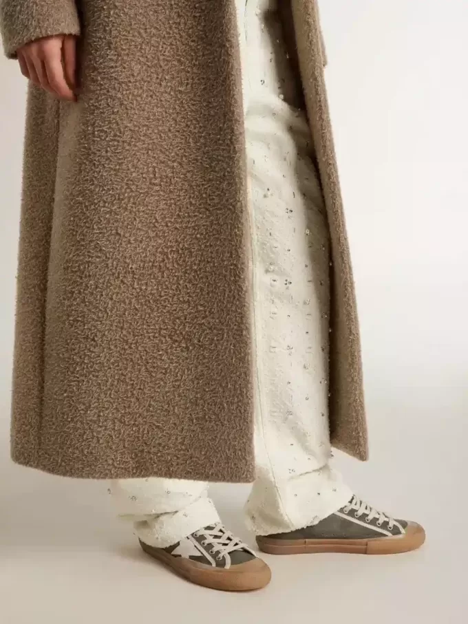 Super-Star LTD voor dames in groen canvas met witte leren ster