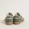 Super-Star LTD voor dames in groen canvas met witte leren ster