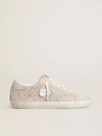 Super-Star LTD voor dames in suède met Swarovski-kristallen en ijsgrijze leren ster