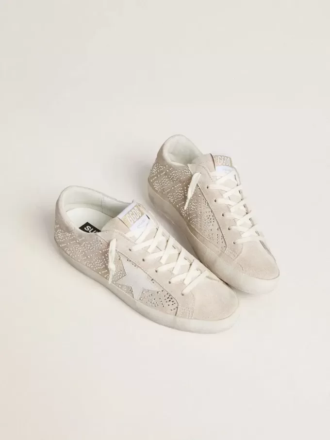 Super-Star LTD voor dames in suède met Swarovski-kristallen en ijsgrijze leren ster