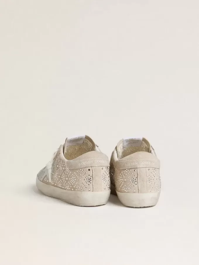 Super-Star LTD voor dames in suède met Swarovski-kristallen en ijsgrijze leren ster