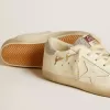 Super-Star LTD voor dames in wit leer met Swarovski-microkristallen inzetstukken