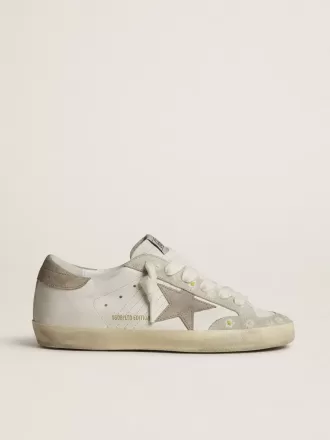 Super-Star LTD voor dames met beige suède ster en hielstuk en bloemenborduursel