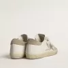 Super-Star LTD voor dames met beige suède ster en hielstuk en bloemenborduursel