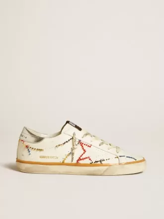 Super-Star LTD voor dames met geperforeerde ster en metallic leren hielstuk