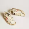 Super-Star LTD voor dames met geperforeerde ster en metallic leren hielstuk