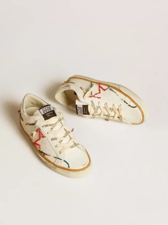 Super-Star LTD voor dames met geperforeerde ster en metallic leren hielstuk