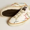 Super-Star LTD voor dames met geperforeerde ster en metallic leren hielstuk