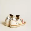 Super-Star LTD voor dames met geperforeerde ster en metallic leren hielstuk