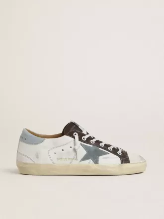 Super-Star LTD voor dames met lichtblauwe suède ster en lichtblauwe canvas hielband.