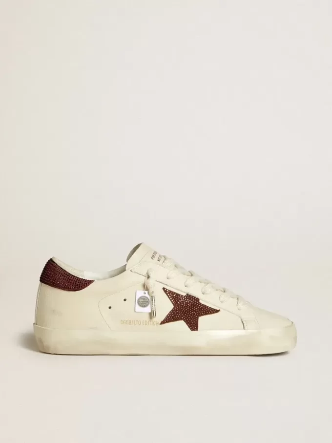 Super-Star LTD voor dames met suède ster en hielbandje met Swarovski-kristallen