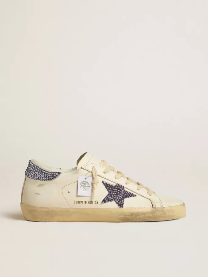 Super-Star LTD voor dames met suède ster en hielbandje met Swarovski-kristallen