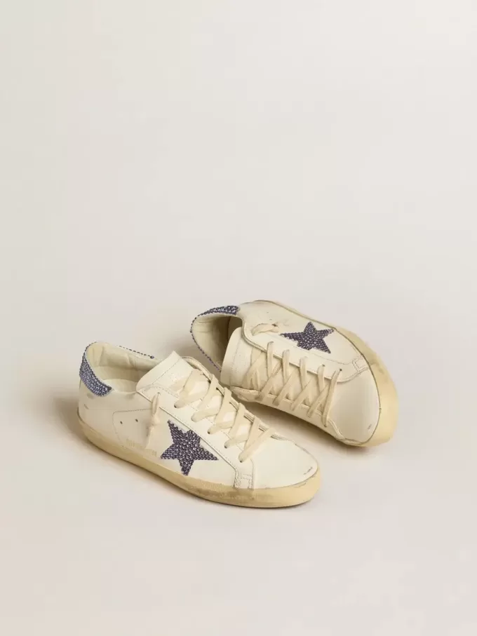 Super-Star LTD voor dames met suède ster en hielbandje met Swarovski-kristallen