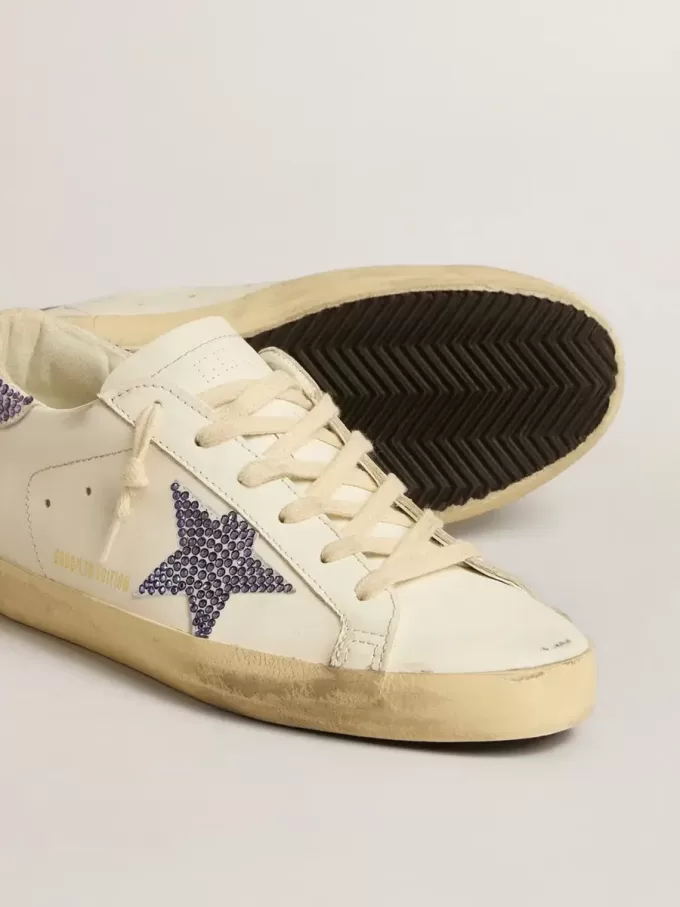 Super-Star LTD voor dames met suède ster en hielbandje met Swarovski-kristallen