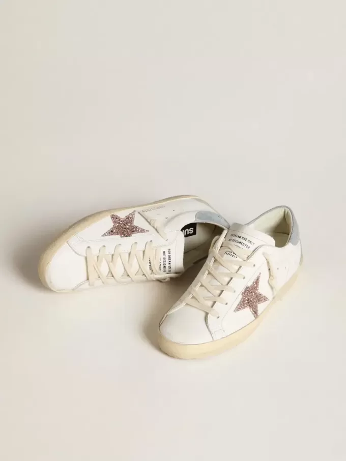 Super-Star LTD voor dames met veelkleurige glitterster en suède hielstuk