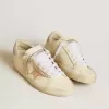 Super-Star LTD voor dames van nappaleer met nude leren ster en glitter hiellip
