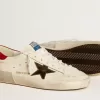 Super-Star LTD voor heren in nappa met metallic ster en nubuck hielstuk