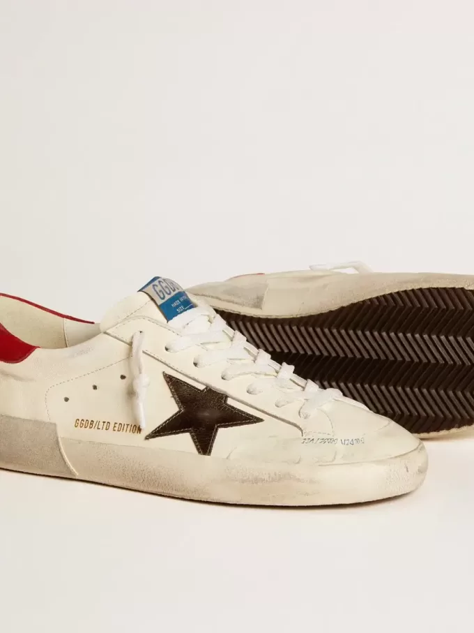 Super-Star LTD voor heren in nappa met metallic ster en nubuck hielstuk