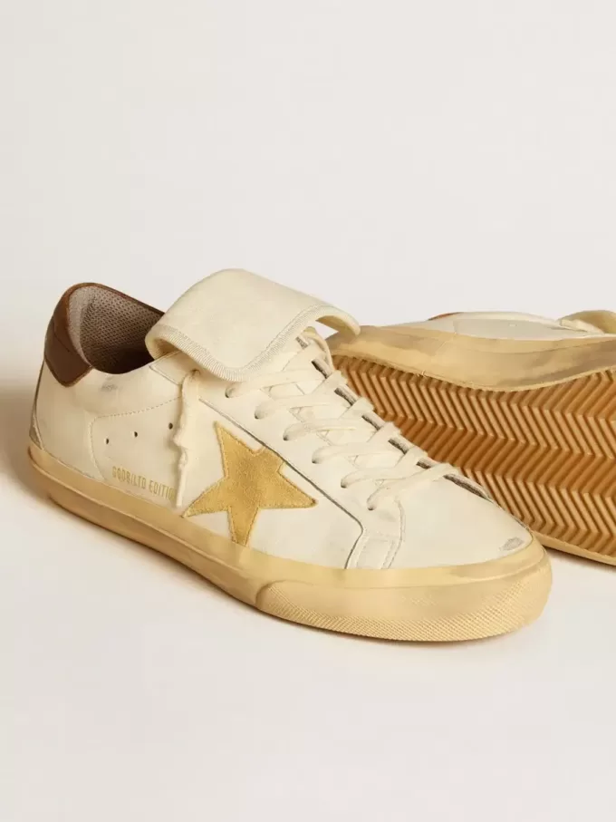 Super-Star LTD voor heren in nappa met suède ster en bruine hielband.