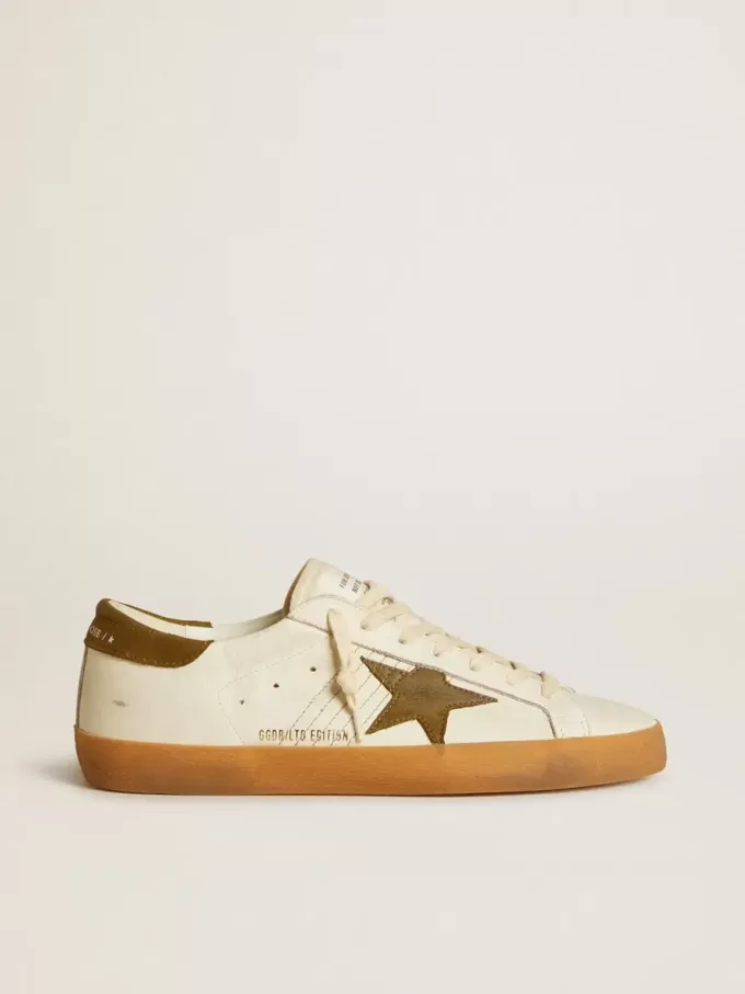 Super-Star LTD voor heren met militairgroene nubuck ster en hielstuk