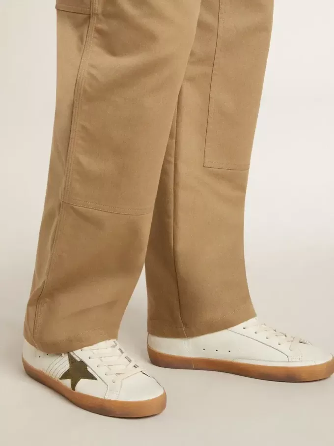 Super-Star LTD voor heren met militairgroene nubuck ster en hielstuk