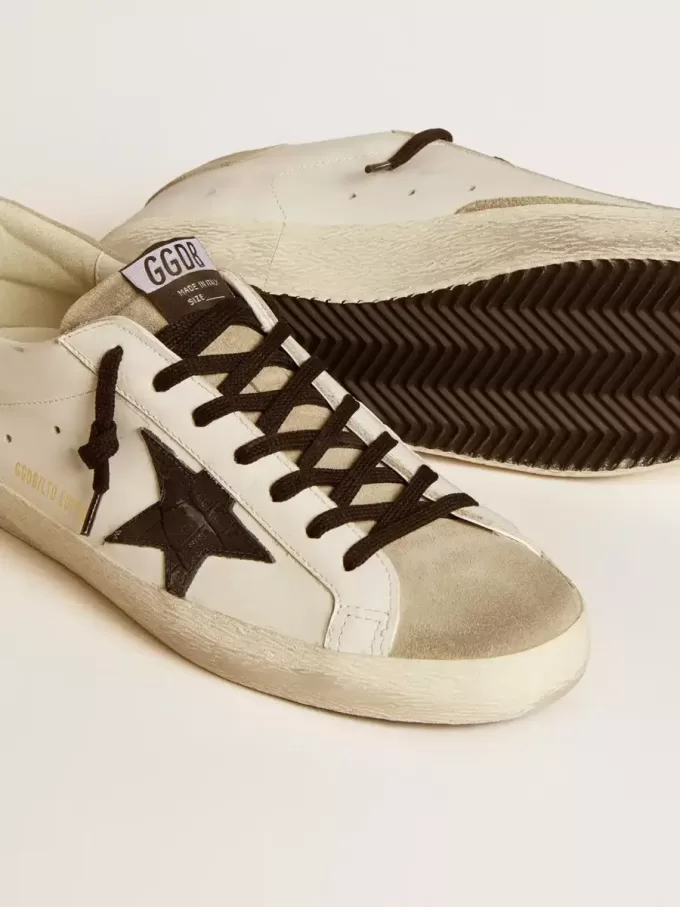 Super-Star LTD voor heren met zwarte ster van krokodillenleer en suède inzetstukken