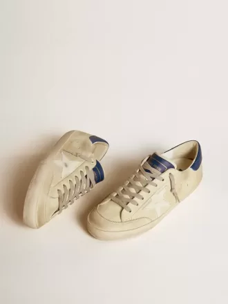 Super-Star LTD voor heren van nubuck met witte leren ster en blauwe hielband