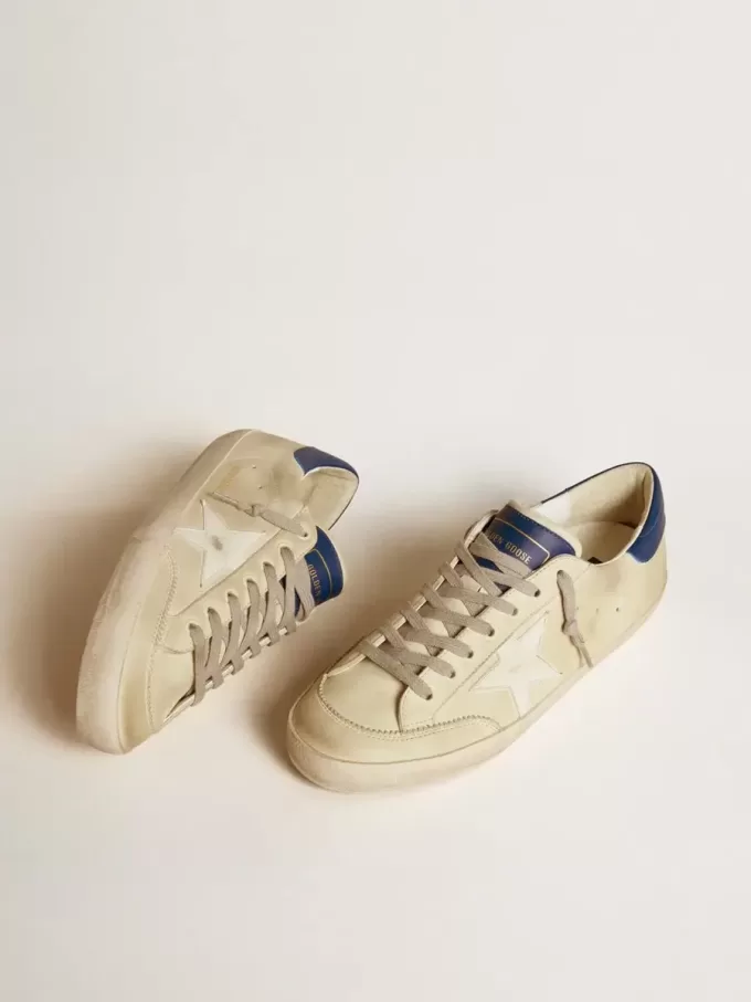 Super-Star LTD voor heren van nubuck met witte leren ster en blauwe hielband