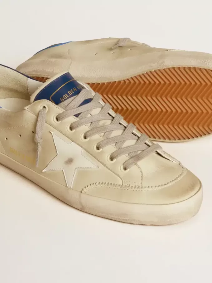 Super-Star LTD voor heren van nubuck met witte leren ster en blauwe hielband