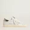 Super-Star met craquelé leren ster en metallic folie leren hielstuk