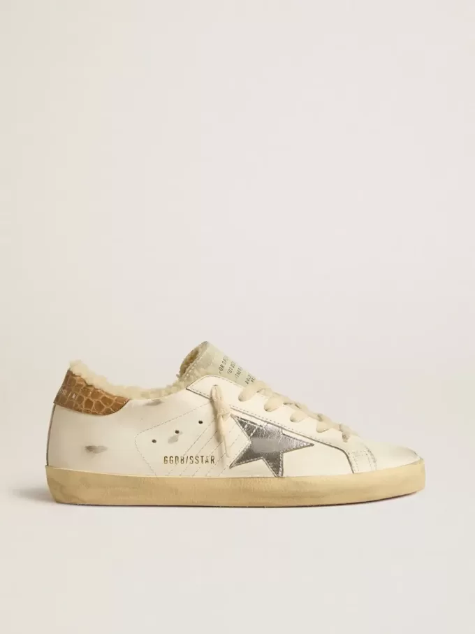 Super-Star met zilveren leren ster en haklip met krokodillenprint