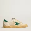 Super-Star Penstar voor heren van nappa en nylon met groene suède ster en hielstuk