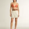 Super-Star Sabot voor dames in beige canvas met geborduurde kralen en beige suède ster
