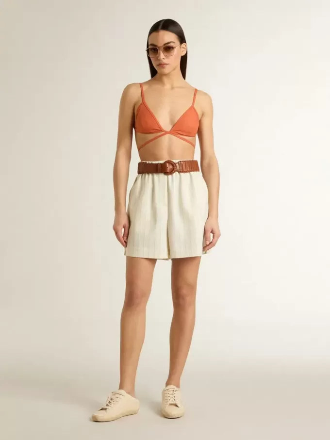 Super-Star Sabot voor dames in beige canvas met geborduurde kralen en beige suède ster