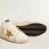 Super-Star Sabots van leer met plastic gouden glitterster