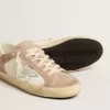 Super-Star sneakers voor dames in roze suède met zilverkleurige metallic leren ster