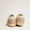 Super-Star sneakers voor dames in roze suède met zilverkleurige metallic leren ster