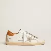 Super-Star sneakers voor dames met suède ster en bruine hielband