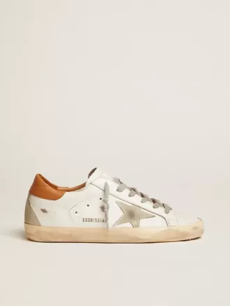 Super-Star sneakers voor dames met suède ster en bruine hielband