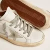Super-Star sneakers voor dames met suède ster en bruine hielband
