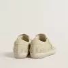 Super-Star voor dames in beige suède met parels en Swarovski-kristallen