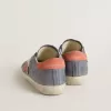 Super Star voor dames in blauw nubuck met roze suède ster en hielstuk