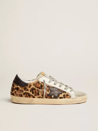 Super-Star voor dames in leer met luipaardprint