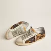 Super-Star voor dames in leer met luipaardprint