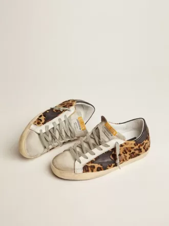 Super-Star voor dames in leer met luipaardprint