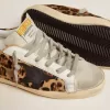 Super-Star voor dames in leer met luipaardprint