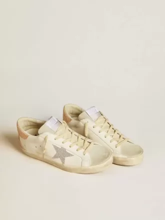 Super-Star voor dames in leer met Swarovski-kristallen ster en hielbandje