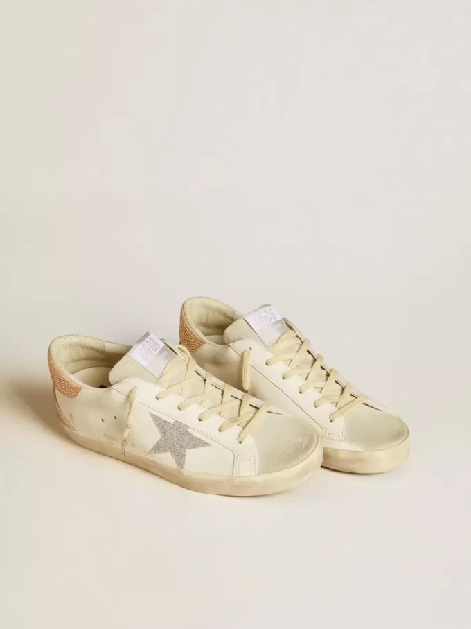 Super-Star voor dames in leer met Swarovski-kristallen ster en hielbandje