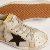 Super-Star voor dames in leer met zwarte ster