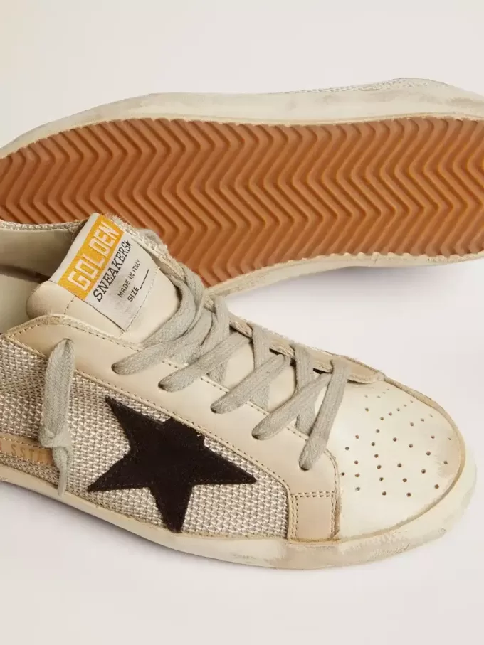 Super-Star voor dames in leer met zwarte ster